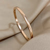 Greatera Minimalist 4mm Stainless Steel Smooth Cuff Bracelet Bangle for Women Gold Plated Metal Bracelets Jewelry - Image 3