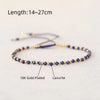 Stone Bracelet for Women Lapis Lazuli Jewelry Gold Plated Beads Handmade Adjustable Rope - Image 3