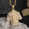 Full Zircon Pendant Necklace Hip Hop Cool Mumber 10 Soccer Star Fan Stainless Steel Clavicle Charming Jewelry Men Necklace - Image 1