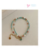 Water Drop Pendant Necklace with Beaded Chain in Gold Tone - Image 11