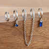 4PCS Stainless Steel Long Chain Pendant Earrings Set for Woman Little Huggies Hoop Earrings Cartilage Piercing Jewelry - Image 15