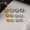 Simple Classic Gold Color Plated Stainless Steel Chubby Earrings 12mm 14mm 18mm Women's Jewelry - Image 1