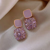 Vintage Purple Shiny Crystal Geometric Women Earrings Contracted Sweet Lovely Shiny Drop Earrings Jewelry - Image 9