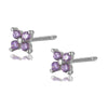 Silver Rainbow Tassel Four Petal Flower Drop Stud Earrings for Women Sweet Girl Ear Bone Jewelry Accessories - Image 44