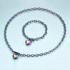 Smooth heart gold/silver/Color OT button stainless steel pendant necklaces for Women Party Jewelry - Image 6
