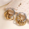 Jewelry Silver/Gold Color Stainless Steel Hoop Earrings For Women Birthday Gift - Image 11
