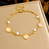 316L Stainless Steel Golden Ocean Series Zircon Pearl Tassel Pendant Anklets Lady Foot Chain Jewelry Gift - Image 22
