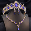 Bridal 3 Pcs Wedding Crown Jewelry Sets Tiaras and Necklace Earrings Set Party Prom Bride Dress Costume Accessories - Image 13