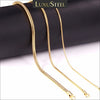 LUXUSTEEL1MM/2MM/3MM Round Snake Chain Necklace For Women Men Golden Stainless Steel Herringbone Choker Jewelry Gift - Image 1