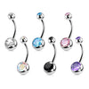 1PC Titanium Crystal Gem Curved Barbell Rings Belly Button Navel Rings Piercings Nombril Ombligo Piercing Charming Jewelry - Image 2