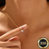 Stainless Steel Gold Plated Dainty Minimalist Zircon Charm Anti Chain Round Clear Cz Stone Necklace for Women - Image 1