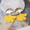 Ginkgo Biloba Dangle Earrings for Women Gold Color Metal Statement Drop Earrings Boucle D'Oreille Unusual Earrings - Image 7
