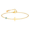Birthstone Zirconia Thin Chain Link Cross Bracelet Stainless Steel Women's Adjustable Link Stacked Layered Chain Bracelets - Image 25