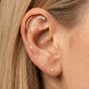 Silver Shiny Star/Heart Zircon Heart Shaped Flat Back Piercing Earring for Women Internal Thread Party Gifts - Image 5