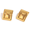 Miranda Stainless Steel Vintage Inspired Rectangular Earrings Both Gold And Silver Pvd Plated Texture Daily Jewel - Image 7