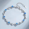 Silver Heart Shaped Necklace Bracelet Set for Women Vintage Korean Blue Crystal Bracelets Jewelry Set Party Jewelry - Image 12