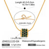 Pearl Look Bead Necklace with Clear Stone Pendant in Gold Tone - Image 7