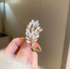 Crystal Red Color Two Tulip Flower Brooch For Women CZ Full Of Rhinestone Leaf Shiny Lapel Pins Wedding Party Badge Jewelry - Image 33