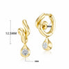 Minimalism Brass Twisted Pear Hoop Earring Women Gold Double Plated Marquise Contour Droplet Huggies Earring - Image 12