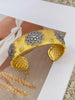 European and American Retro Craft Brushed Copper Gold-Plated Zirconia Ring and Bangles - Image 8