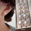 Elegant Pink Glossy Pearl Stud Earrings For Women Silver Earrings Wedding Party Geometric Jewelry Gift - Image 18