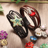 Punk Weave Magnet Buckle 117 Leather Bangle Fit 18mm Snap Button Bracelet Charm Jewelry For Women Men Gift - Image 2