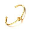 Dainty Knot Cuff Bracelet Bangles for Women, Gold Color Stainless Steel Bracelets, Wristband Jewelry Gift to Her - Image 10