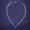 Stonefans Iced Out Bling Green Heart Choker Necklace for Women Adjustable Rhinestone Tennis Chain Love Necklace for Girlfriend