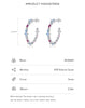 Modian Authentic 925 Sterling Silver Rainbow Color Zirconia Charm Stud Earrings For Women Ear Studs Wedding Gift Fine Jewelry