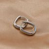 Geometric Square and Circle Hoop Earrings in Gold-Tone and Silver-Tone with 14 to 23 mm Sizes - Image 7