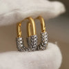 Full Crystal Geometric Stud Earrings for Women Jewelry Zirconia Letter Earrings Party Accessories - Image 4