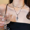 Kpop Shiny Star Necklace for Women Y2K Crystal Zircon Cross Pendant Necklaces Girls Antique Silver Color Clavicle Chain - Image 15