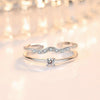 Silver Elegant Double Layers Rhinestone Open Adjustable Rings Women Jewelry Rose Gold Zircon Resizable Ring - Image 4