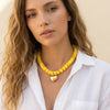 Colorful Acrylic Bead Choker Necklace with Heart Pendant - Image 6