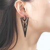 Vintage Triangle Hoop Earrings for Women Cross Stainless Steel Jewelry Moon Accessories Birthday Mother Gifts - Image 6