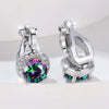 Mystic Rainbow Crystal Round Stone Clip Earrings For Women Rose Gold Silver Color Multicolor Zircon Jewelry Simple Gifts - Image 8