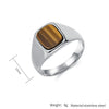 Vintage Stainless Steel Tigers Eye Balck Stone Signet Ring for Men - Image 3