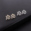 Hip Hop Ice Out Xo Square Huggie Earrings Cubic Zirconia Earrings Jewelry Gifts for Men and Women - Image 3