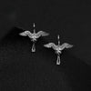 Chinese Style Red Crowned Crane Stud Earrings for Women Elegant Earrings Retro Jewelry Accessories Gifts - Image 1