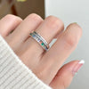 Silver Jewelry Bilayer Colour Zircon Adjustable Rings For Women Engagement Accessories Jewellery - Image 3