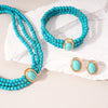 Simple Stone Beads Necklace Earrings and Bracelet Set Multilayer Choker for Women Short Strand Neck Chain Collar Jewelry - Image 4