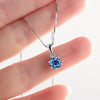 JoyceJelly Pendant Necklace For Women Royal Blue Color Silver Wedding Jewelry - Image 3