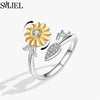 Cute Happy Cat Fidget Spinner Rings Rotate Freely for Women Metal Copper Knuckle Ring Wedding Jewelry - Image 23