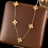 Stainless Steel Sparkling White Zircon Flower Necklace Bracelet Earrings Set For Women Jewelry Gift - Image 8