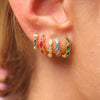 2pcs Horse Eye Zircon Round Circle Piercing Earrings for Women Gold Color Stainless Steel Huggie Hoop Earrings Statement Jewelry - Image 1
