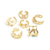 Bohemian Stainless Steel Plated Gold Rings Sets Crystal Star Moon Flower Butterfly Constellation Knuckle Finger Ring for Women - Image 4