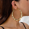 Exaggerated Round Circle Bamboo Hoop Earrings For Women Vintage Chunky Versatile Dangle Drop Earrings Party Wedding Jewelry - Image 3