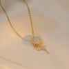 Rotatable Sunflower Necklaces For Women Jewelry Accessories Chain Choker - Image 8