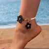 Faux Pearl Chic Flower Pendant Anklet for Women Delicate Forel 3D Flower Foot Chain Party Vocation Jewelry Gifts - Image 4