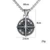 Two Tone Compass Pendant men's Necklace Stainless Steel Retro Hip-hop Style Silver Color Neck Chain Jewelry - Image 4